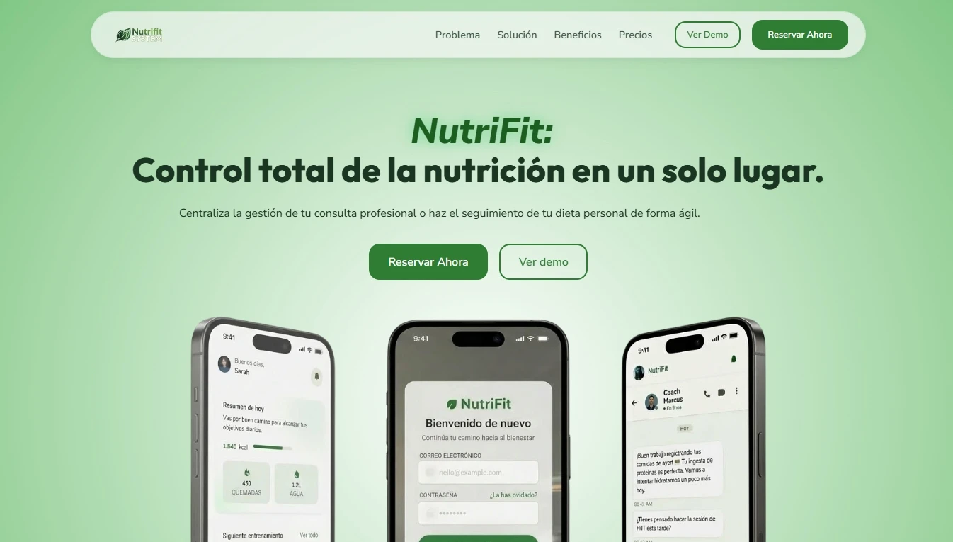 Web diseñada para Nutrifit