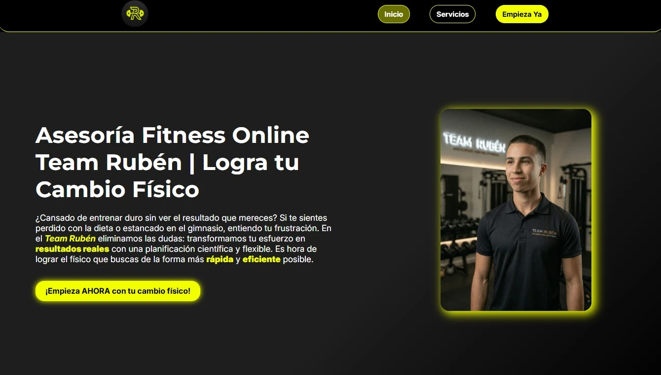Web diseñada para Team Rubén